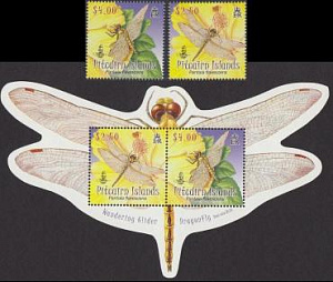 Питкерн, 2009, Стрекозы, 2 марки+блок